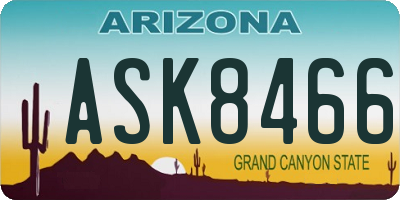 AZ license plate ASK8466