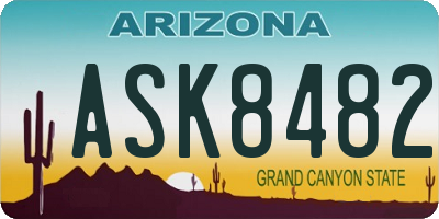 AZ license plate ASK8482