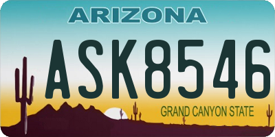 AZ license plate ASK8546