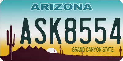 AZ license plate ASK8554
