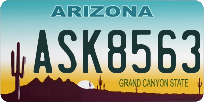 AZ license plate ASK8563