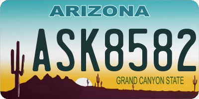 AZ license plate ASK8582