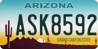 AZ license plate ASK8592