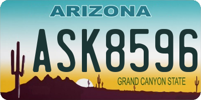 AZ license plate ASK8596