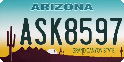 AZ license plate ASK8597