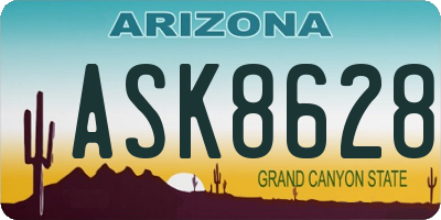 AZ license plate ASK8628