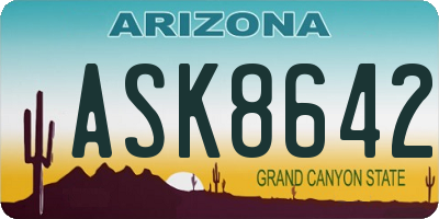 AZ license plate ASK8642