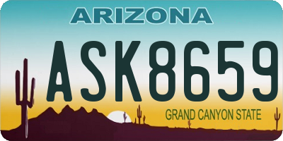 AZ license plate ASK8659