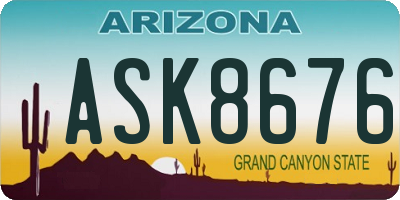 AZ license plate ASK8676