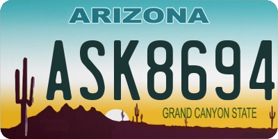 AZ license plate ASK8694