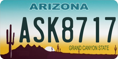 AZ license plate ASK8717