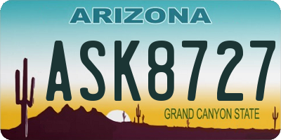AZ license plate ASK8727