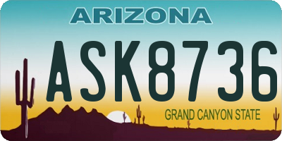 AZ license plate ASK8736