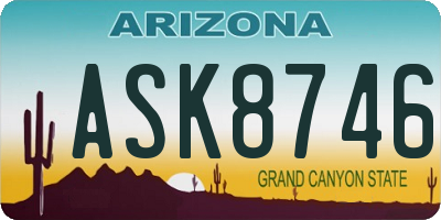 AZ license plate ASK8746