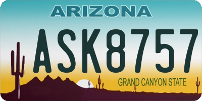 AZ license plate ASK8757