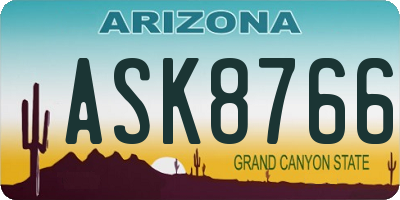 AZ license plate ASK8766