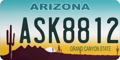 AZ license plate ASK8812