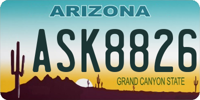 AZ license plate ASK8826