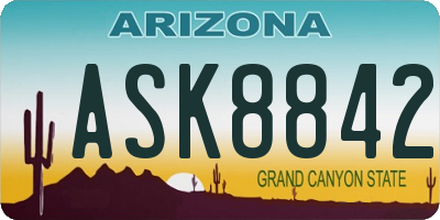 AZ license plate ASK8842
