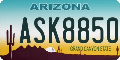 AZ license plate ASK8850