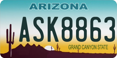 AZ license plate ASK8863