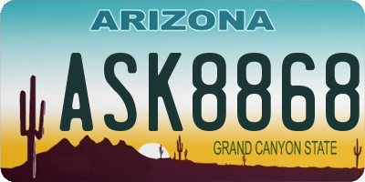 AZ license plate ASK8868