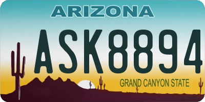 AZ license plate ASK8894