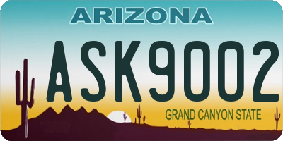AZ license plate ASK9002