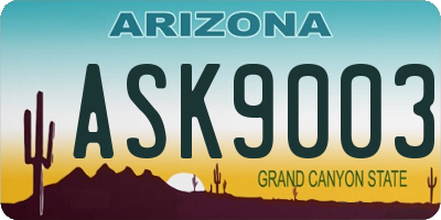 AZ license plate ASK9003