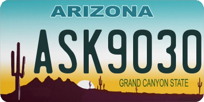 AZ license plate ASK9030