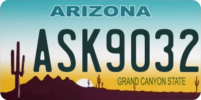 AZ license plate ASK9032