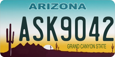 AZ license plate ASK9042