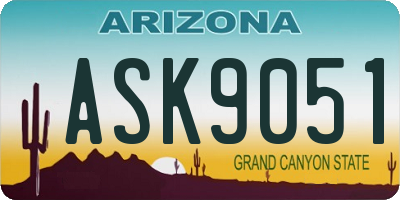 AZ license plate ASK9051