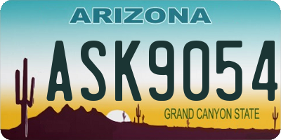 AZ license plate ASK9054