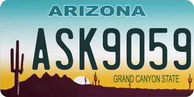 AZ license plate ASK9059