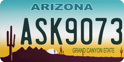 AZ license plate ASK9073