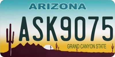 AZ license plate ASK9075