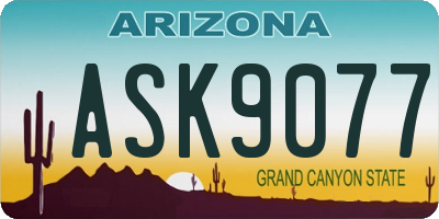 AZ license plate ASK9077