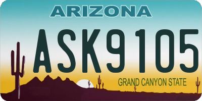 AZ license plate ASK9105
