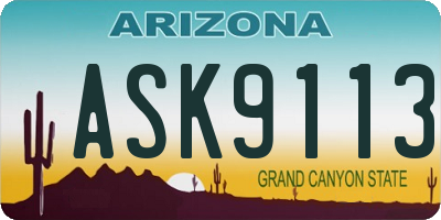 AZ license plate ASK9113