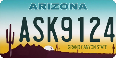 AZ license plate ASK9124