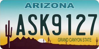 AZ license plate ASK9127