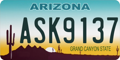 AZ license plate ASK9137