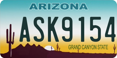 AZ license plate ASK9154