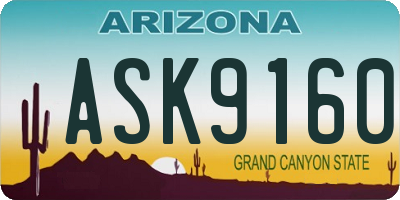 AZ license plate ASK9160