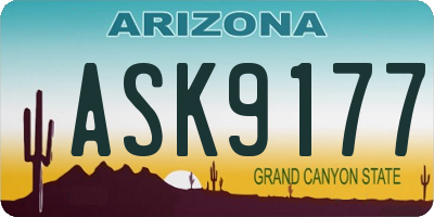 AZ license plate ASK9177
