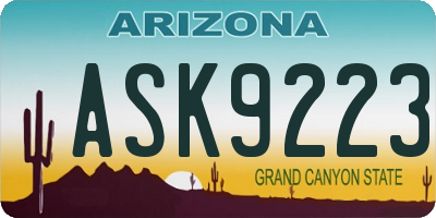 AZ license plate ASK9223
