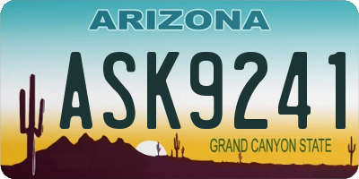 AZ license plate ASK9241