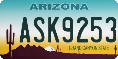 AZ license plate ASK9253