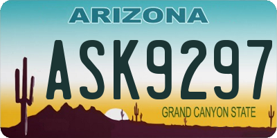 AZ license plate ASK9297